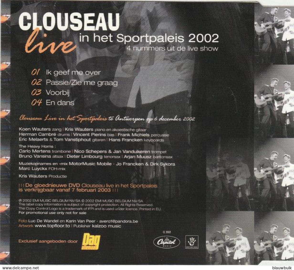 1x Clouseau – Live In Het Sportpaleis 2002 - Otros - Canción Neerlandesa