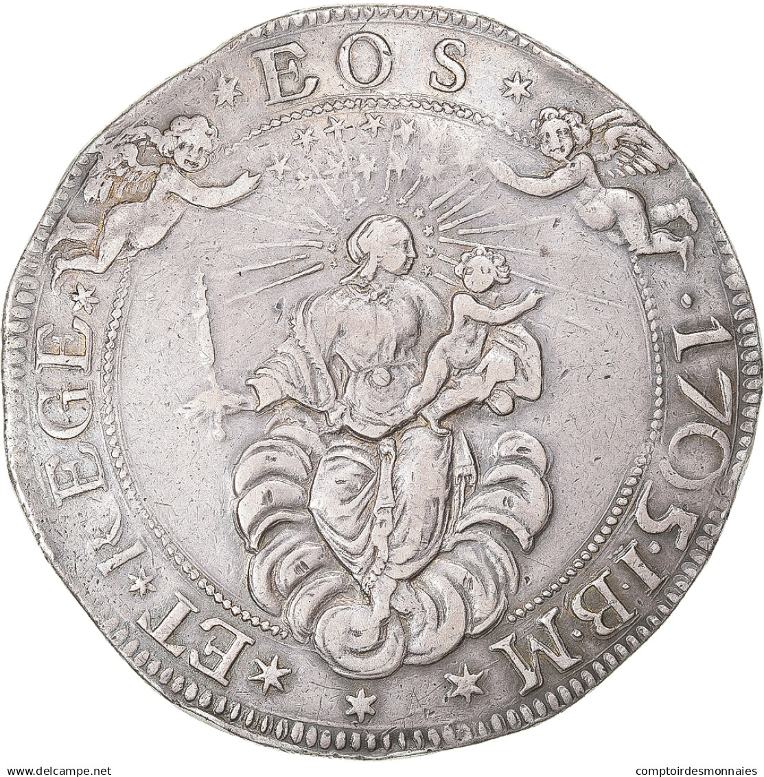 Monnaie, États Italiens, GENOA, 2 Scudi, 1705, Genoa, TTB+, Argent, KM:82 - Genova