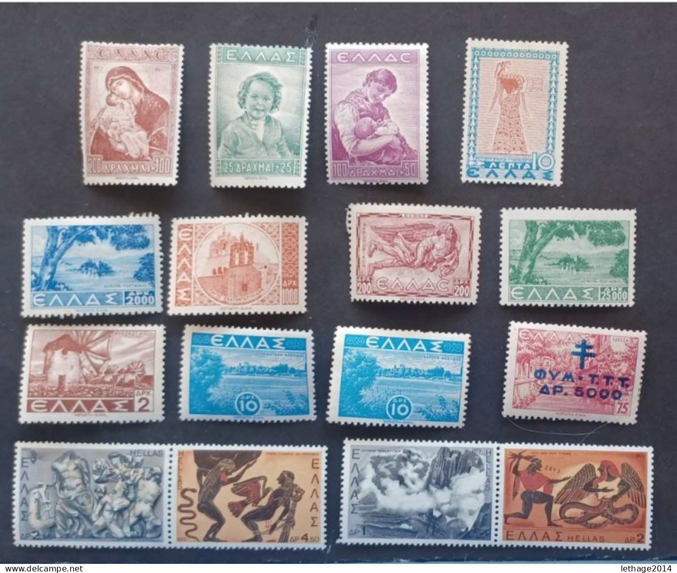 GREECE HELLAS GRECIA ΕΛΛΑΔΑ STOCK LOT MIX STAMPS MNH 10 SCANNER