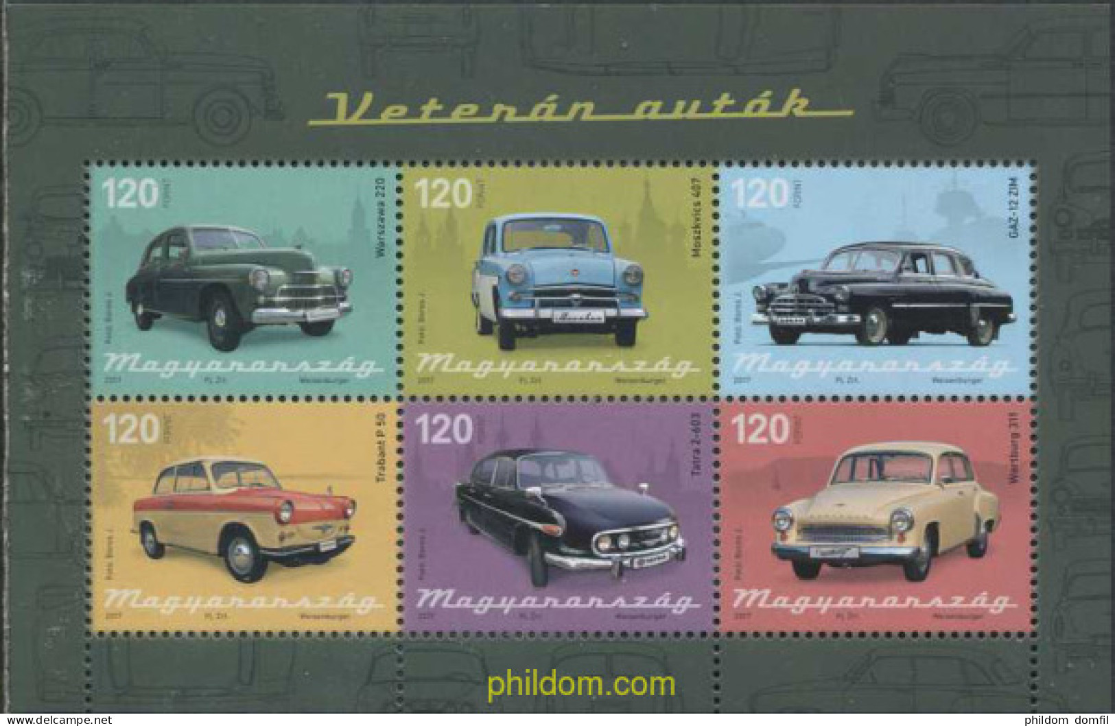 580764 MNH HUNGRIA 2017 AUTOMOVILES HISTORICOS - Unused Stamps