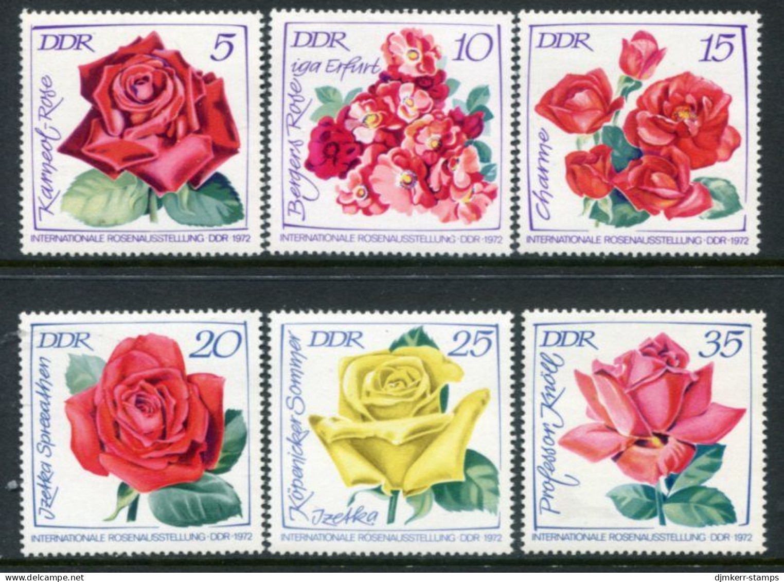 DDR / E. GERMANY 1972 Rose Exhibition MNH / **.  Michel 1763-68 - Neufs
