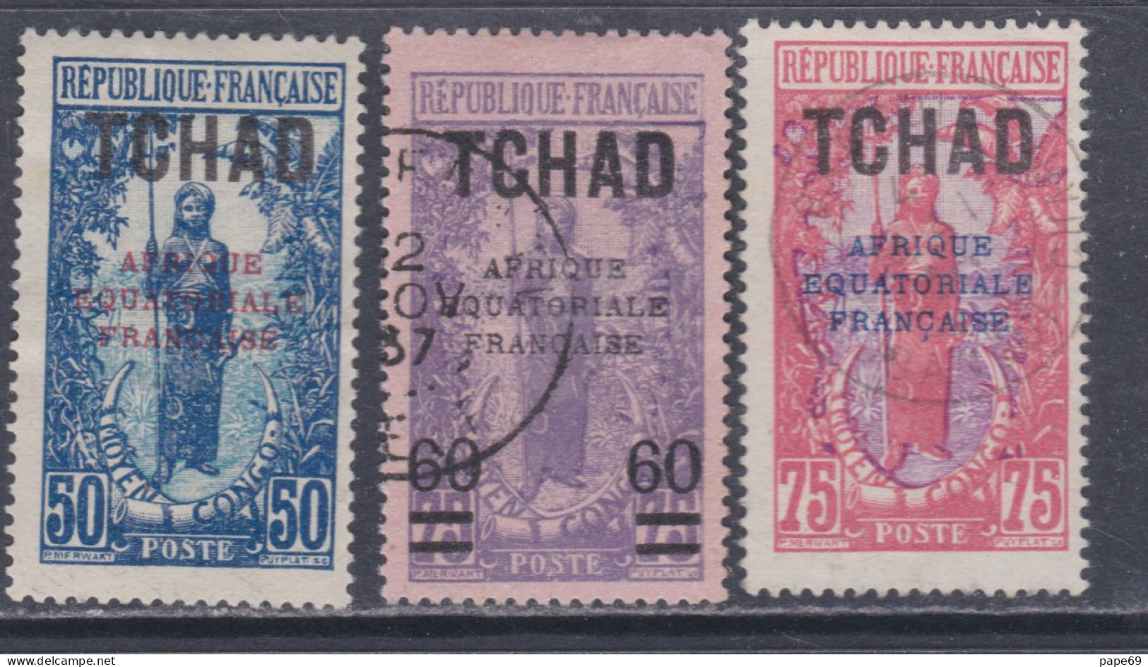 Tchad  N° 31 / 33 O Partie De Série : Timbres Du Congo Surchargés : Les 2 Valeurs Oblitérées TB - Oblitérés