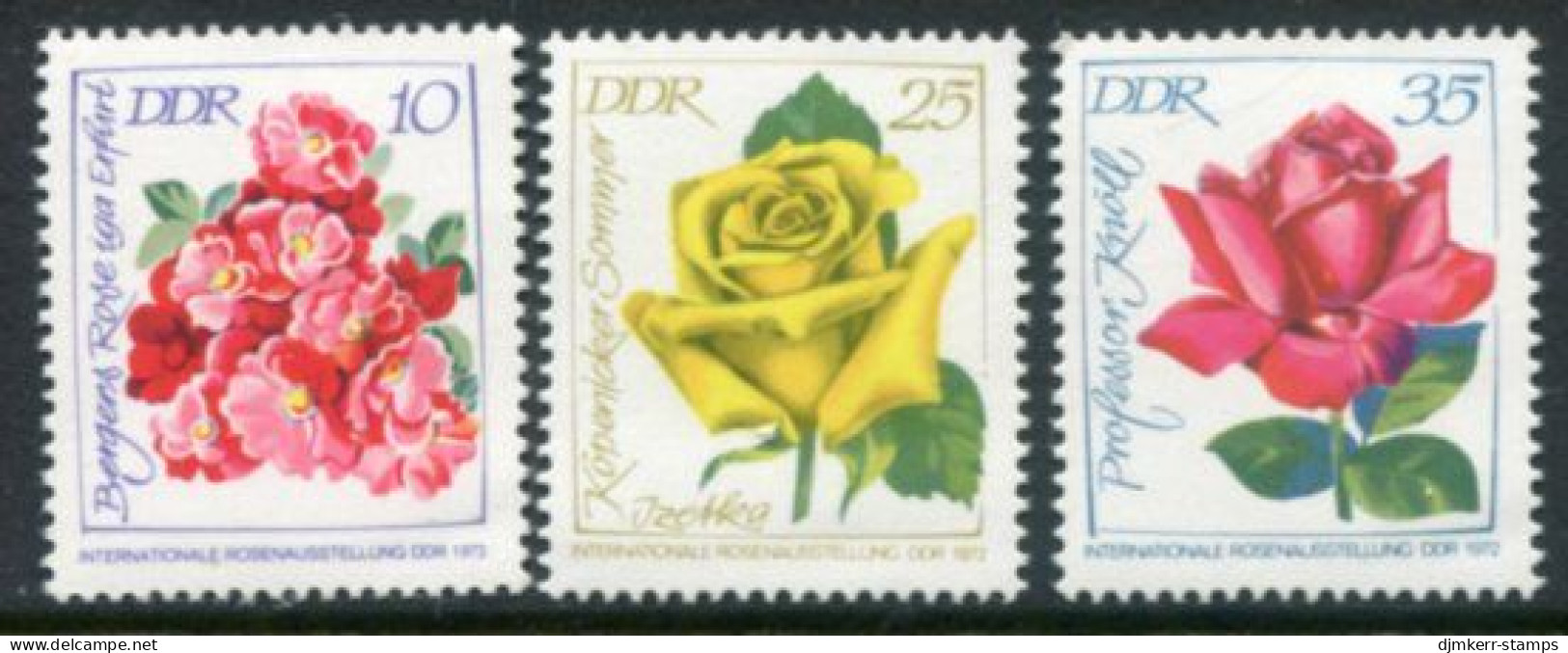 DDR / E. GERMANY 1972 Rose Exhibition II MNH / **.  Michel 1778-80 - Unused Stamps