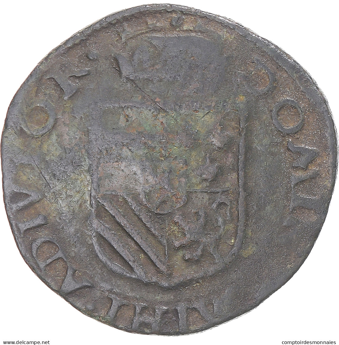 Monnaie, Pays-Bas Espagnols, Philippe II, Liard, 1591, Maastricht, TTB, Cuivre - …-1795 : Periodo Antiguo