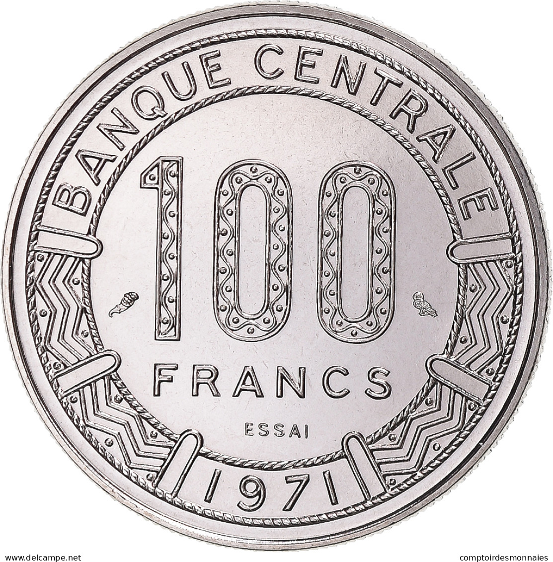 Monnaie, Gabon, 100 Francs, 1971, Paris, ESSAI, FDC, Nickel, KM:E3 - Gabon