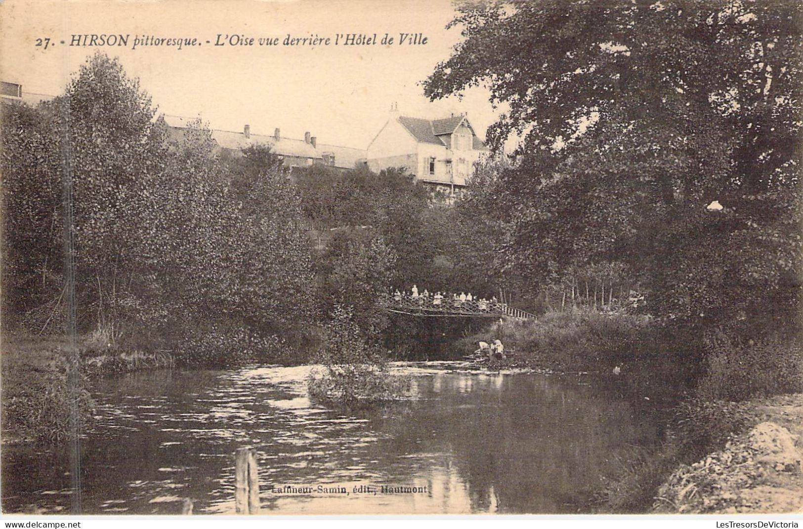 FRANCE - 02 - HIRSON - L'oise Vue Derrière L'Hôtel De Ville - Edit Laffineur Samin - Carte Postale Ancienne - Hirson