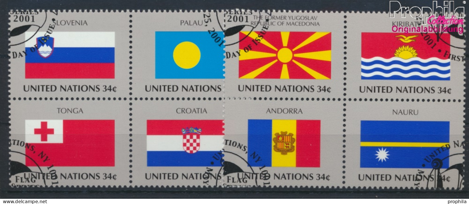 UNO - New York 862-869 (kompl.Ausg.) Gestempelt 2001 Flaggen Der UNO-Staaten (10064363 - Gebruikt