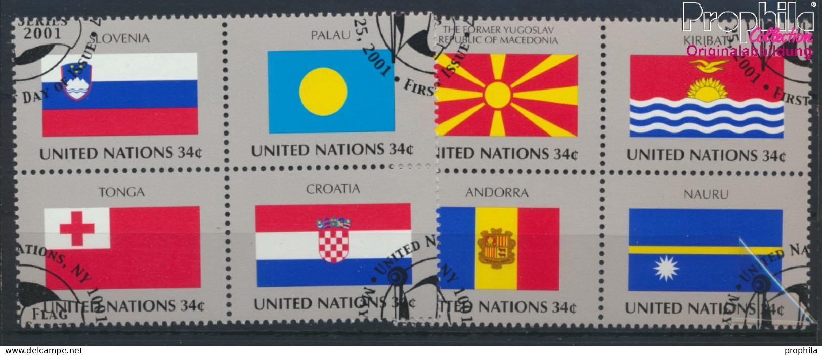 UNO - New York 862-869 (kompl.Ausg.) Gestempelt 2001 Flaggen Der UNO-Staaten (10064365 - Gebruikt