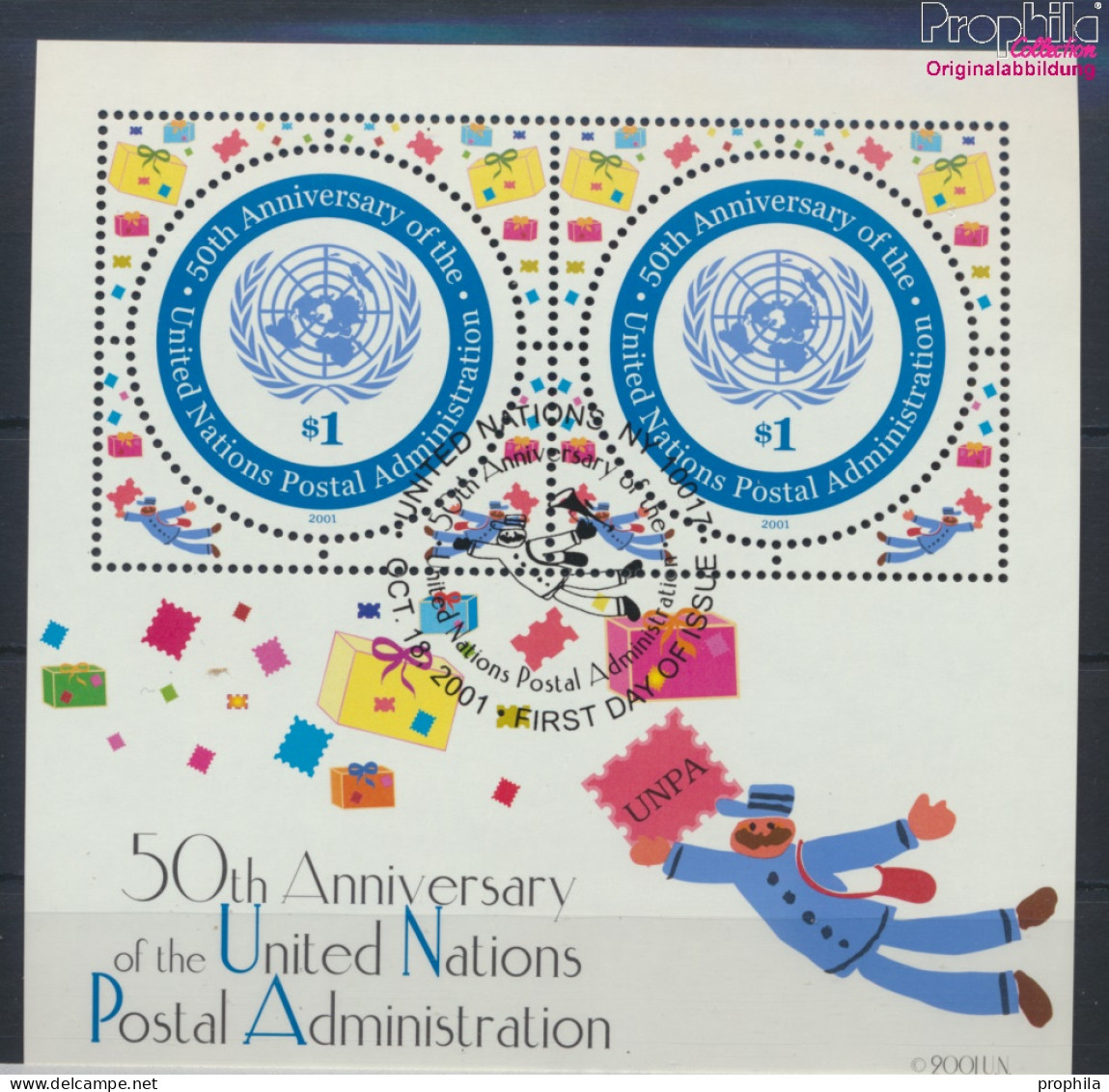 UNO - New York Block21 (kompl.Ausg.) Gestempelt 2001 50 Jahre Postverwaltung (10064340 - Gebraucht