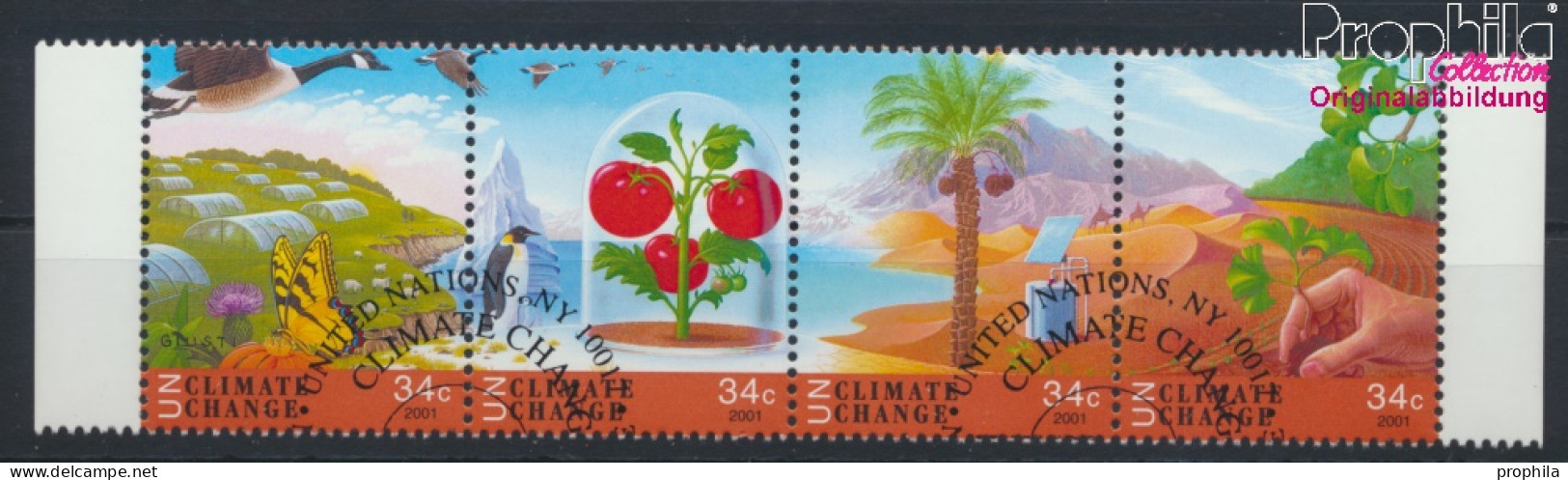 UNO - New York 884-887 Viererstreifen (kompl.Ausg.) Gestempelt 2001 Klimaänderung (10064328 - Used Stamps