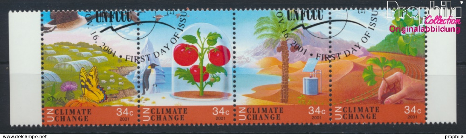 UNO - New York 884-887 Viererstreifen (kompl.Ausg.) Gestempelt 2001 Klimaänderung (10064329 - Used Stamps
