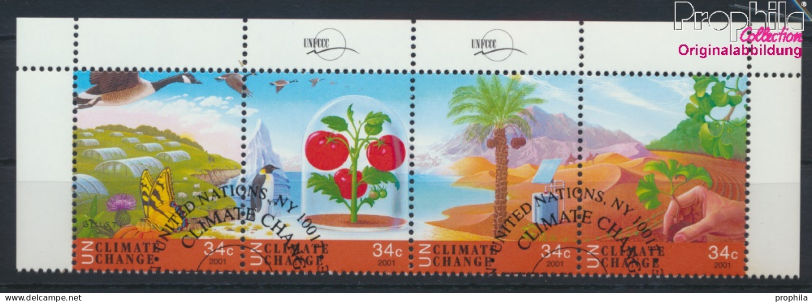 UNO - New York 884-887 Viererstreifen (kompl.Ausg.) Gestempelt 2001 Klimaänderung (10064330 - Used Stamps