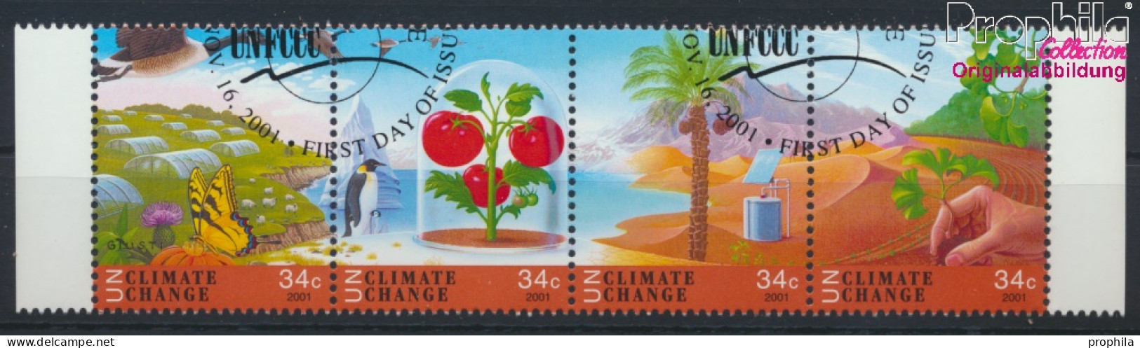 UNO - New York 884-887 Viererstreifen (kompl.Ausg.) Gestempelt 2001 Klimaänderung (10064333 - Used Stamps