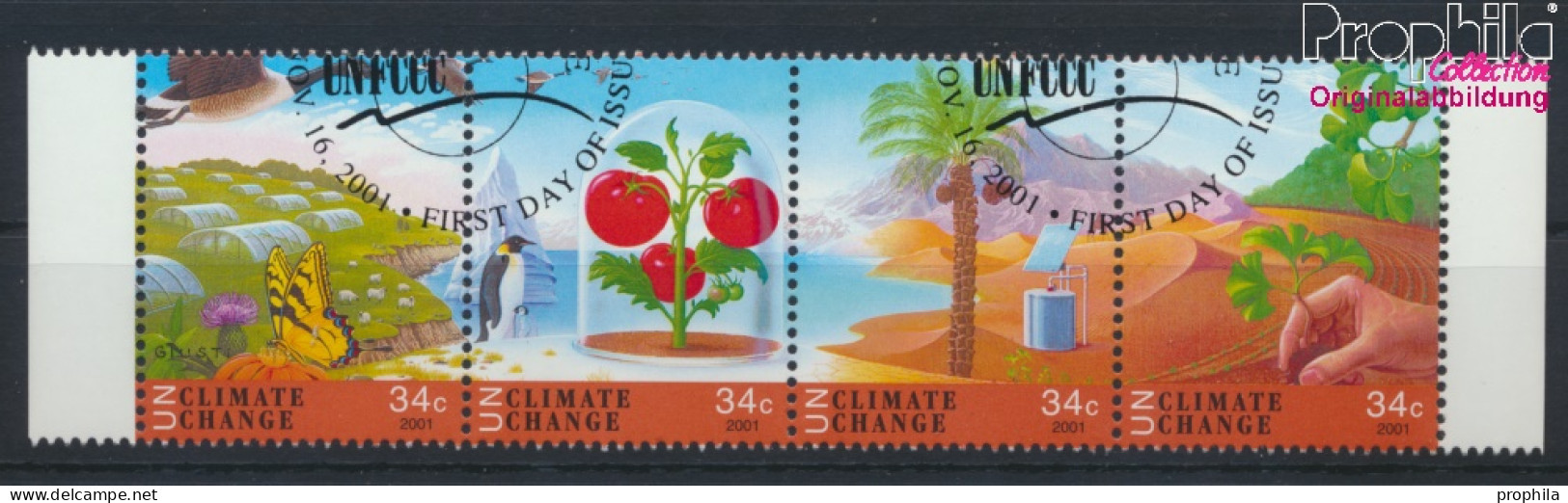 UNO - New York 884-887 Viererstreifen (kompl.Ausg.) Gestempelt 2001 Klimaänderung (10064335 - Used Stamps