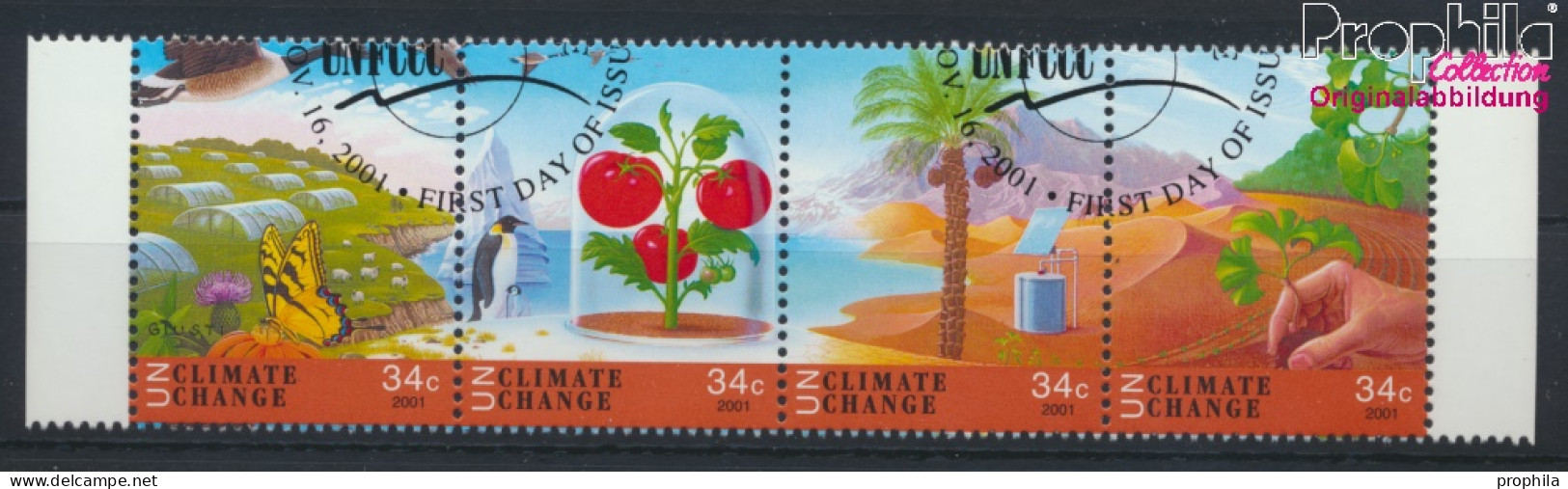 UNO - New York 884-887 Viererstreifen (kompl.Ausg.) Gestempelt 2001 Klimaänderung (10064338 - Used Stamps