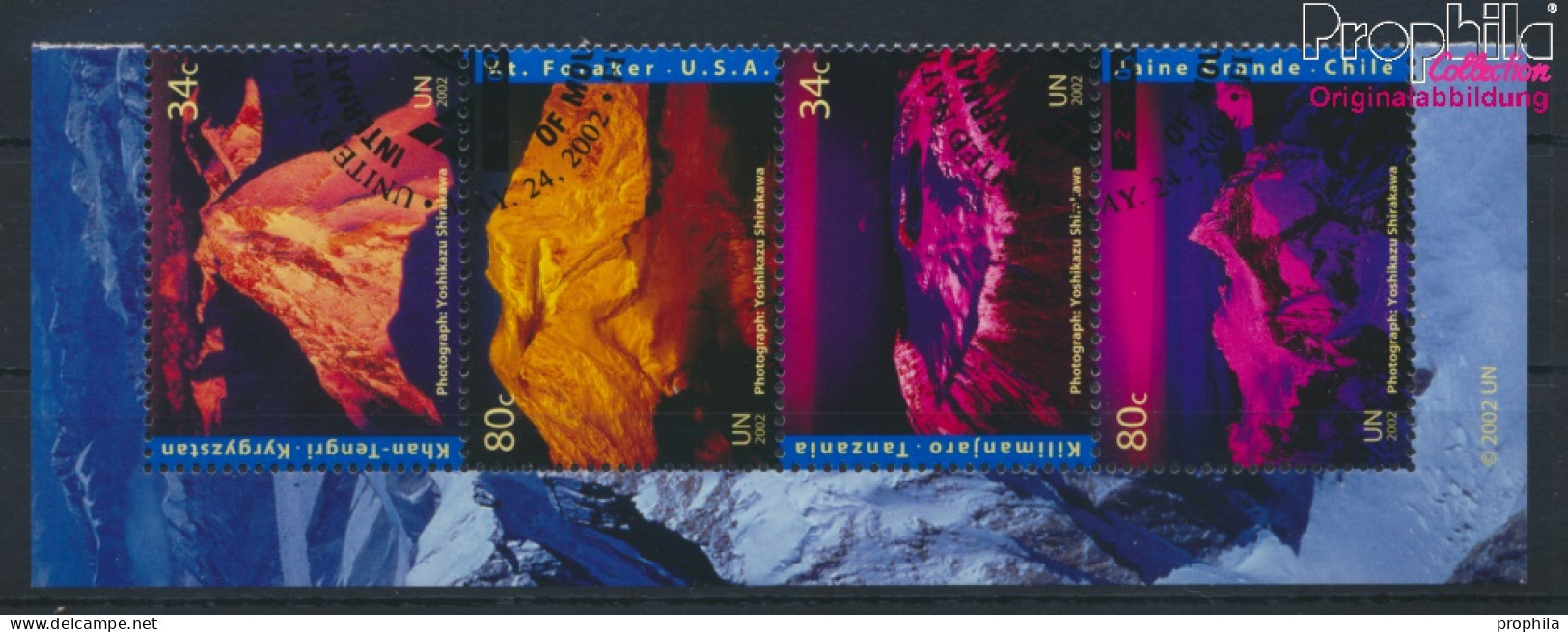 UNO - New York 896-899 Viererstreifen (kompl.Ausg.) Gestempelt 2002 Berge (10064297 - Used Stamps