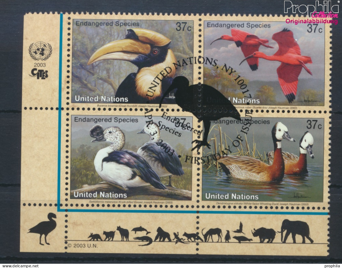UNO - New York 925-928 Viererblock (kompl.Ausg.) Gestempelt 2003 Vögel (10064253 - Used Stamps
