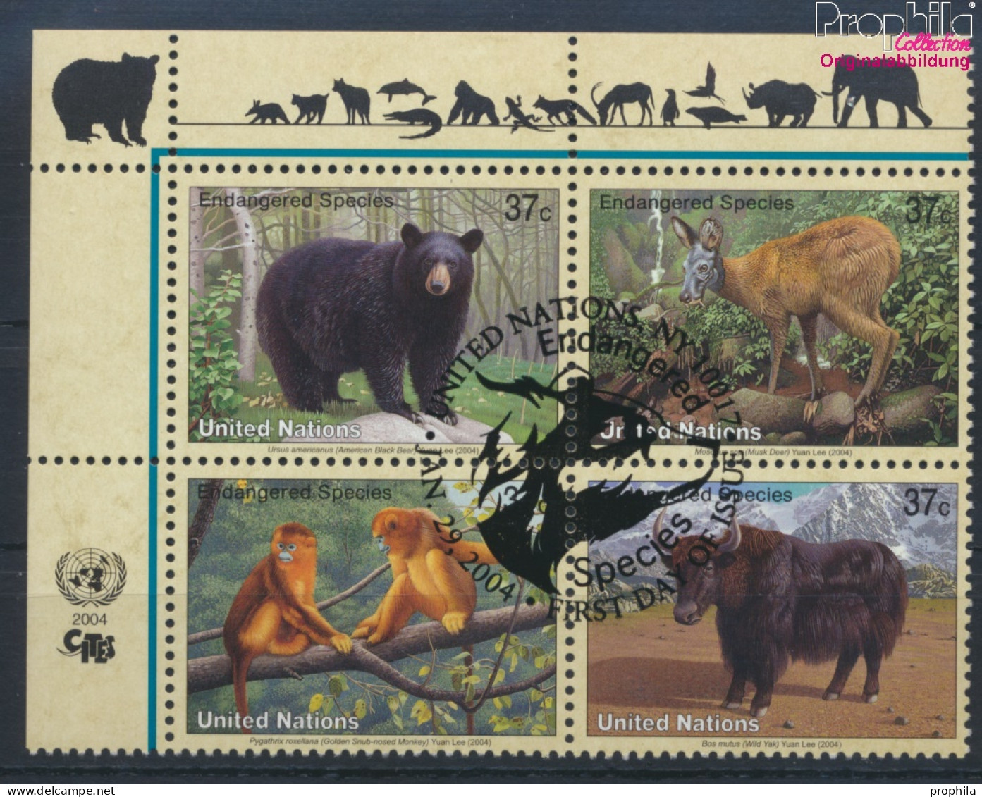 UNO - New York 946-949 Viererblock (kompl.Ausg.) Gestempelt 2004 Säugetiere (10064231 - Used Stamps