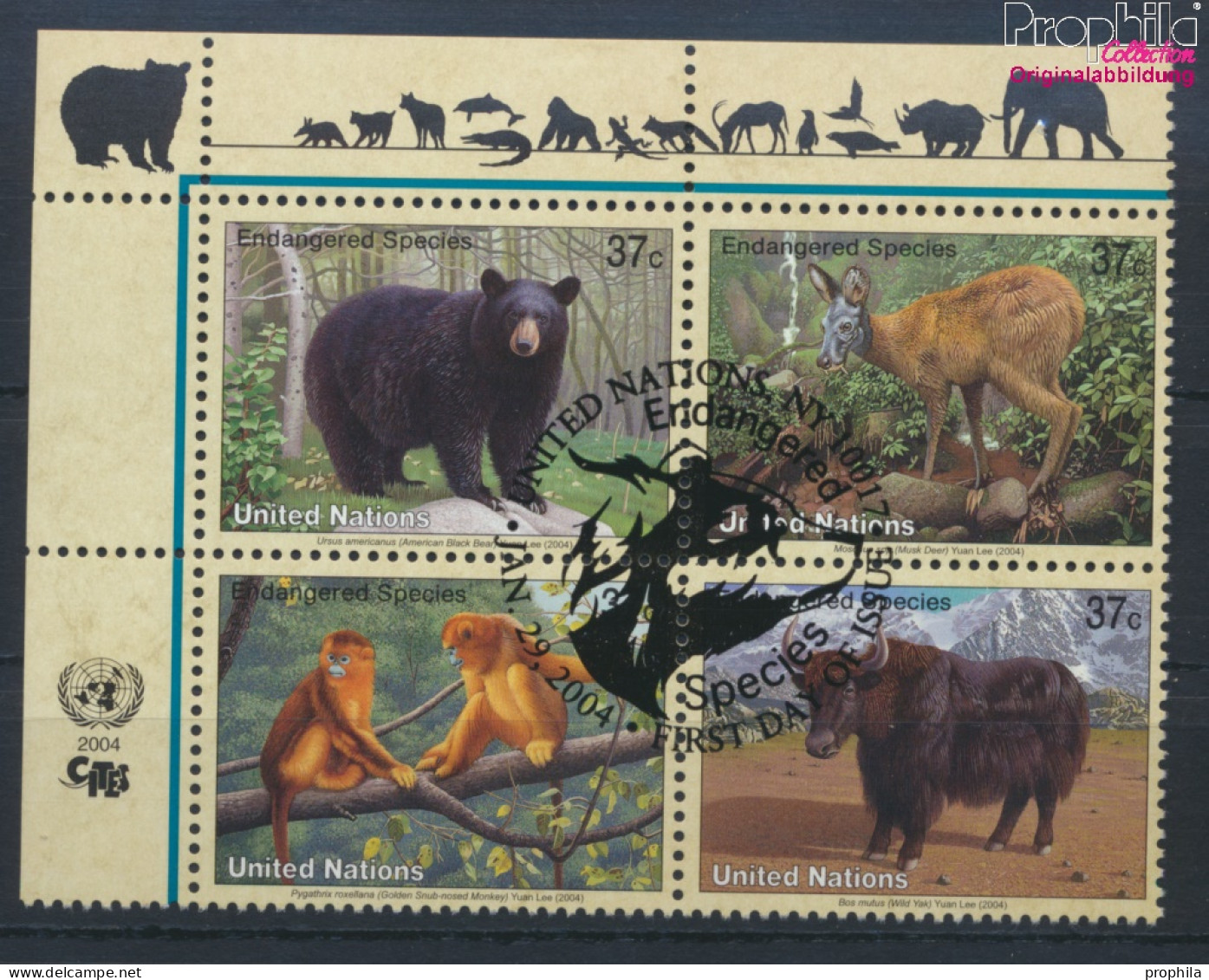 UNO - New York 946-949 Viererblock (kompl.Ausg.) Gestempelt 2004 Säugetiere (10064234 - Used Stamps