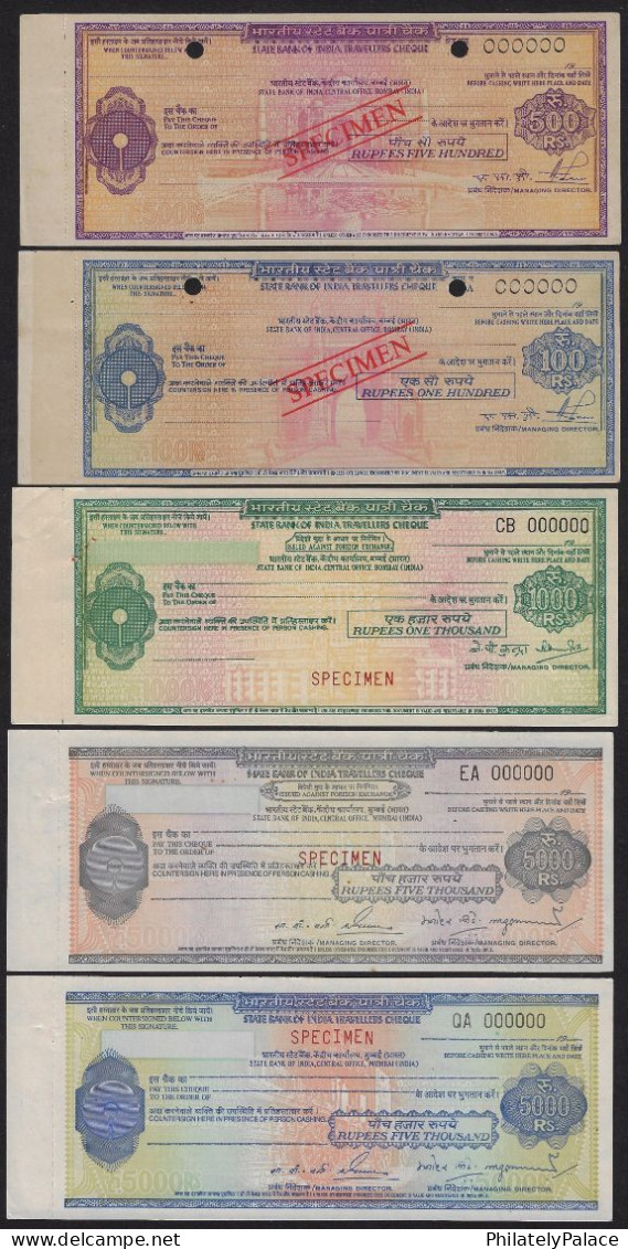 British India 1900 Different 4v Punjab National Bank Specimen Travellers Cheques (**) Inde Indien - Chèques & Chèques De Voyage