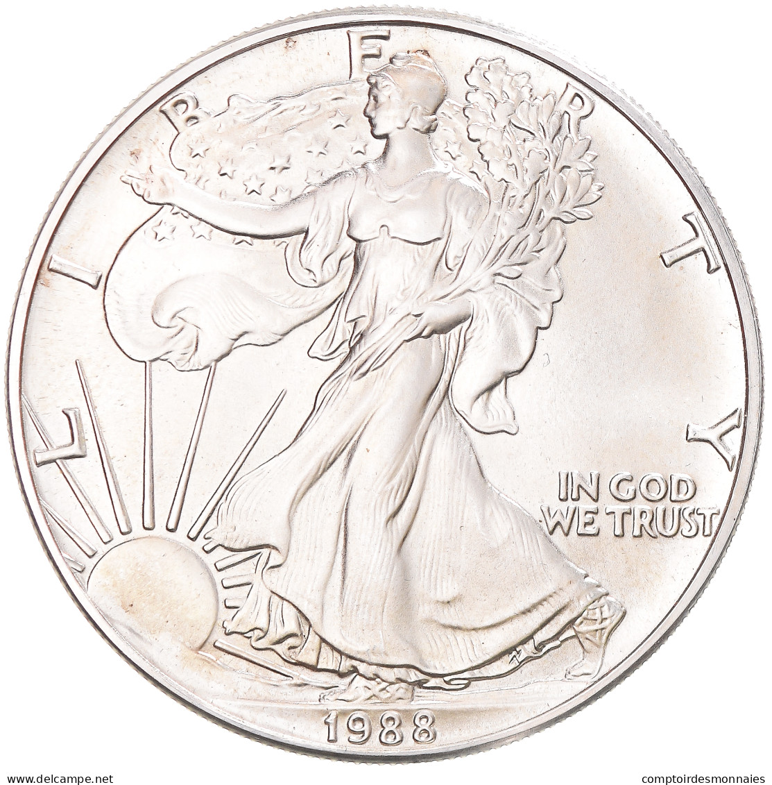 Monnaie, États-Unis, Dollar, 1988, U.S. Mint, Philadelphie, 1 Oz, SPL+, Argent - Argent