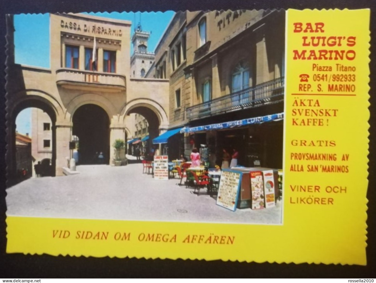 CARTOLINA ITALIA  REPUBBLICA SAN MARINO PIAZZA TITANO BAR ITALY Postcard Italien Ansichtskarten - San Marino