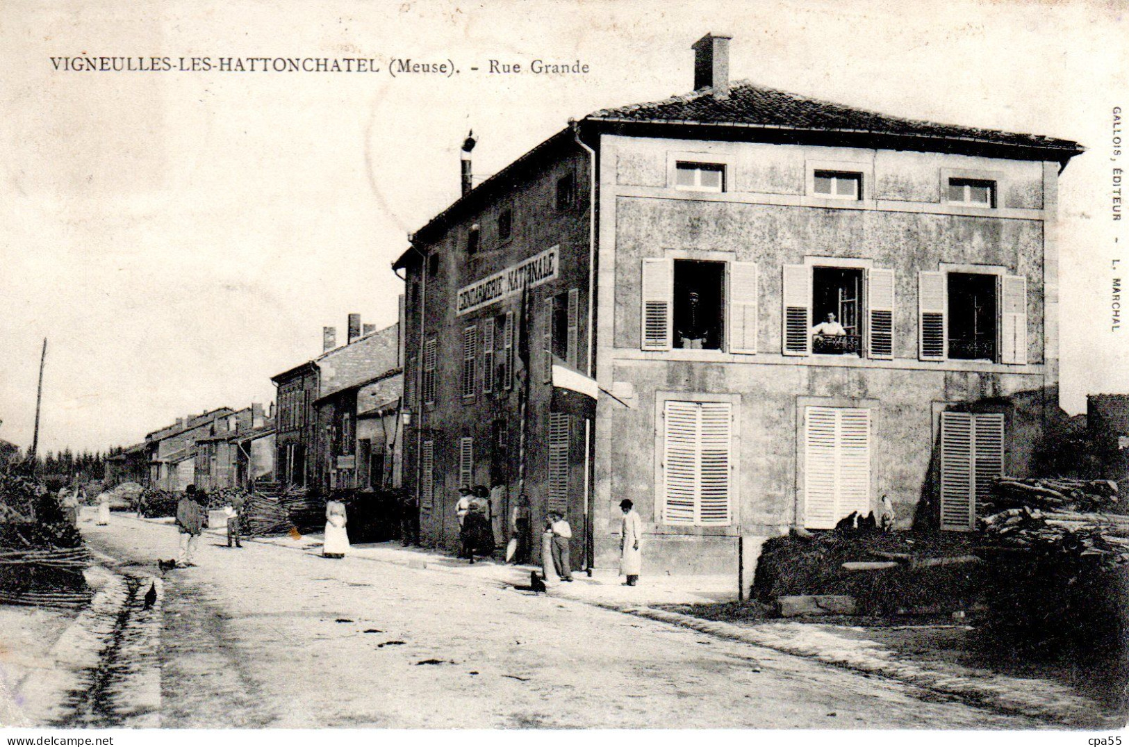 VIGNEULLES LES HATTONCHATEL  -  Rue Grande Et La Gendarmerie  -  Animation - Vigneulles Les Hattonchatel