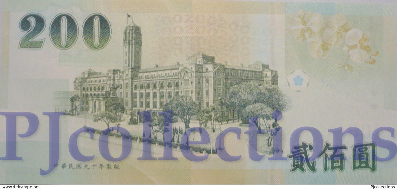 TAIWAN 200 YUAN 2001 PICK 1992 UNC - Taiwan