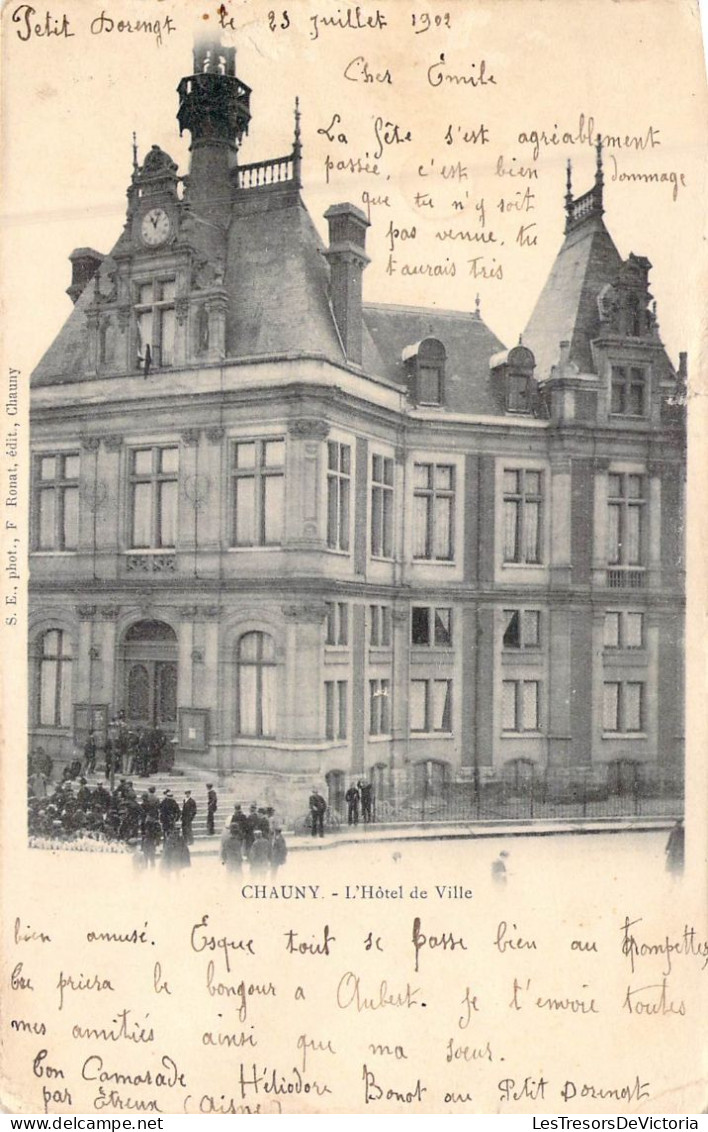 FRANCE - 02 - CHAUNY - L'Hôtel De Ville - Carte Postale Ancienne - Chauny