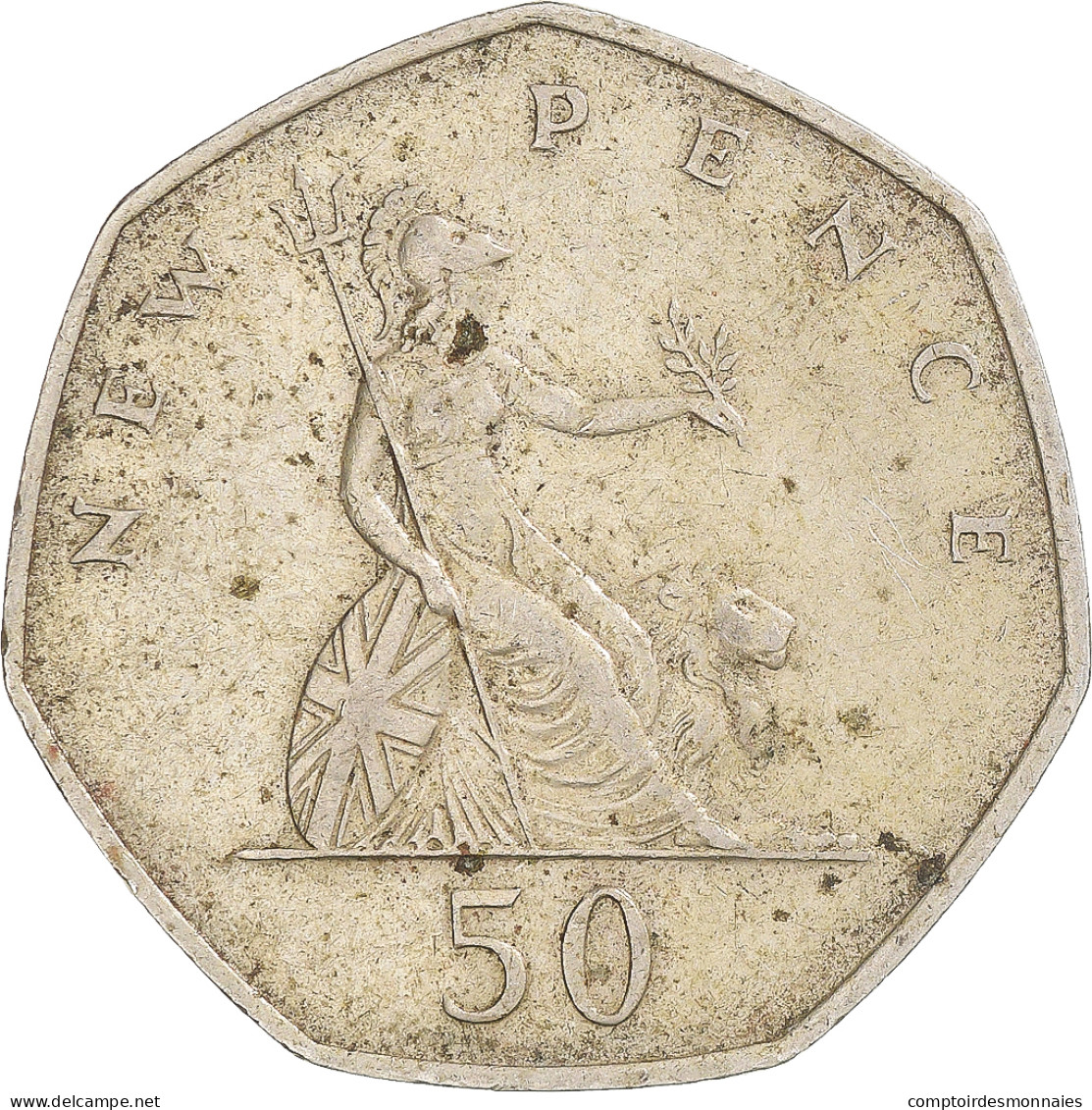 Monnaie, Grande-Bretagne, Elizabeth II, 50 New Pence, 1970, Londres, TTB - 50 Pence