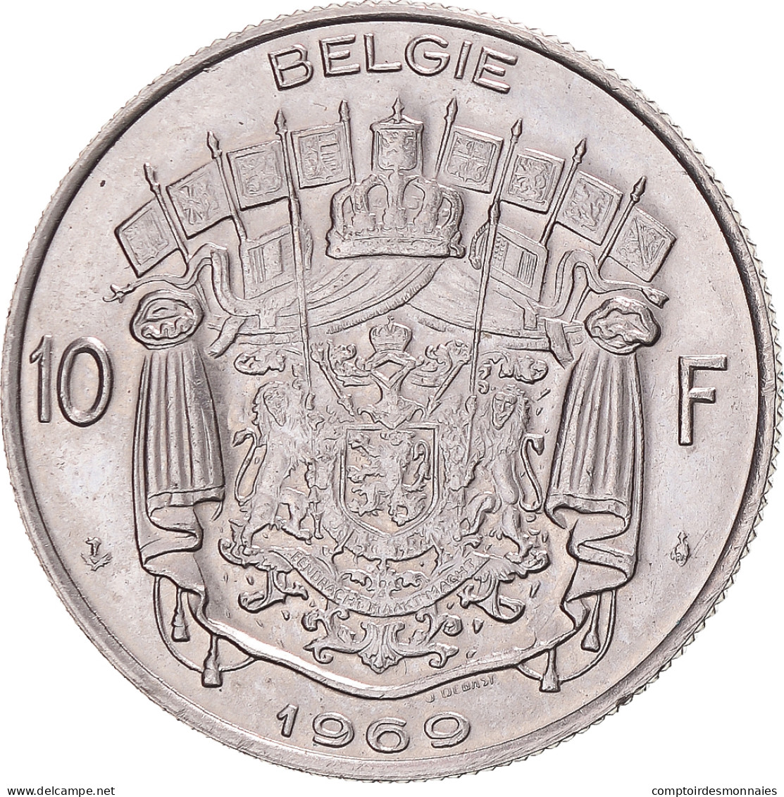 Monnaie, Belgique, Baudouin I, 10 Francs, 1969, Nl Legend, TTB, Nickel - 10 Francs