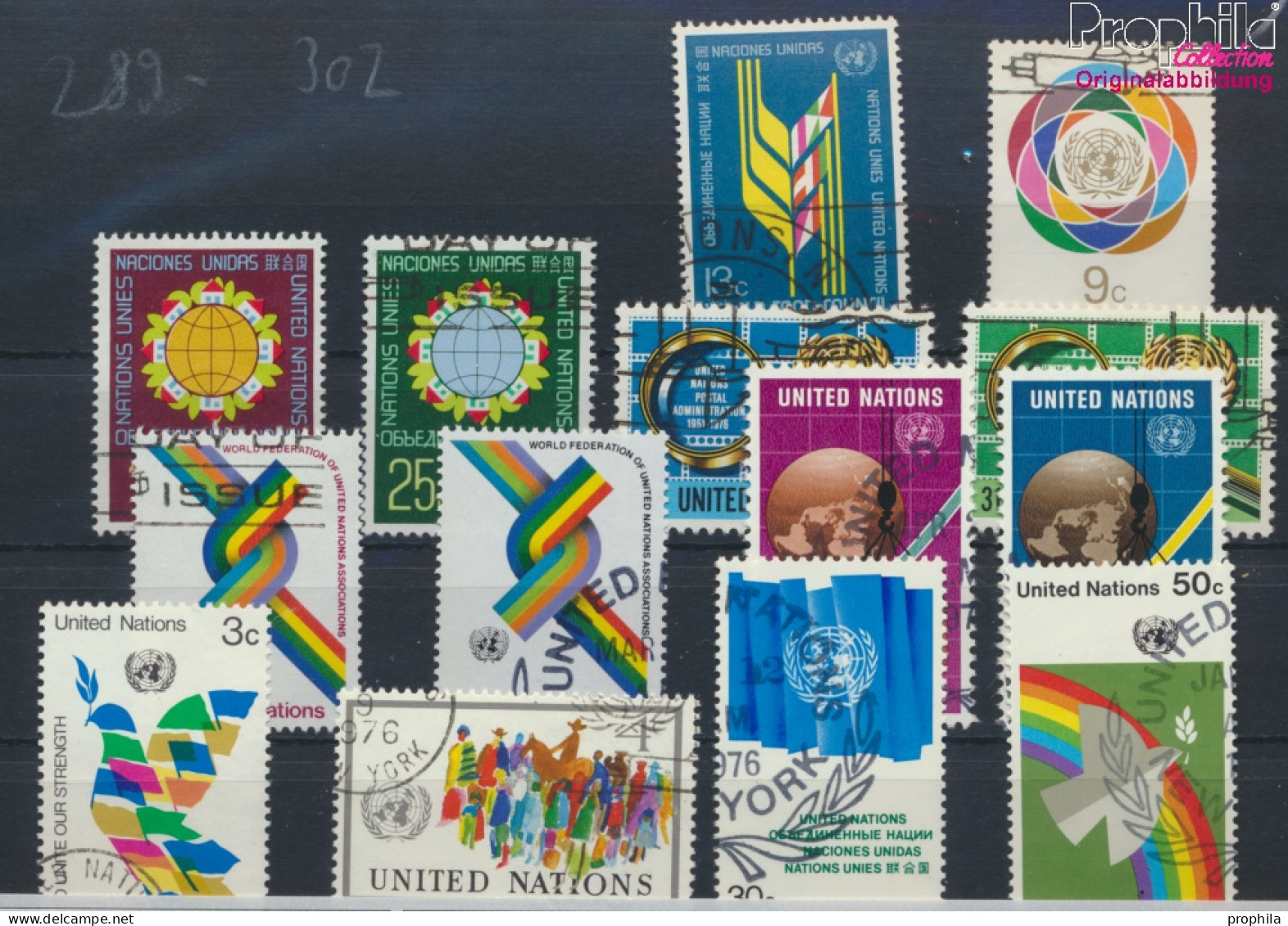 UNO - New York 289-302 (kompl.Ausg.) Jahrgang 1976 Komplett Gestempelt 1976 WFC, Postverwaltung U.a. (10063554 - Used Stamps