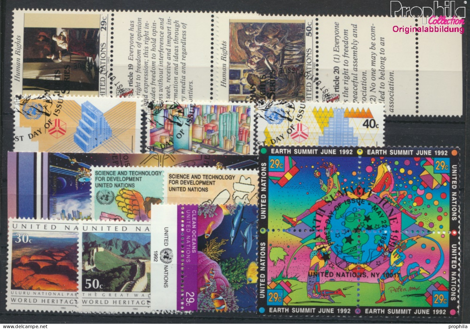 UNO - New York 625-641 (kompl.Ausg.) Jahrgang 1992 Komplett Gestempelt 1992 Kulturerbe, Meer, Weltraum U.a. (10049241 - Oblitérés