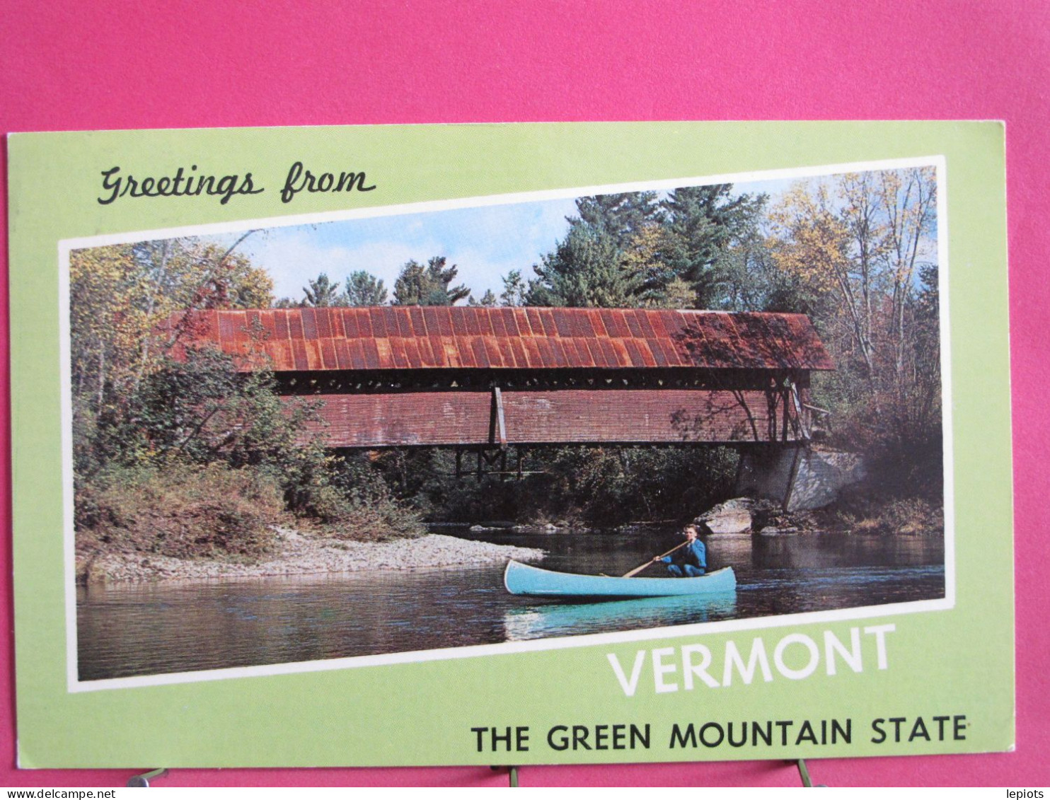 Visuel Très Peu Courant - Etats-Unis - Greetings From Vermont - Covered Bridge - R/verso - Sonstige & Ohne Zuordnung