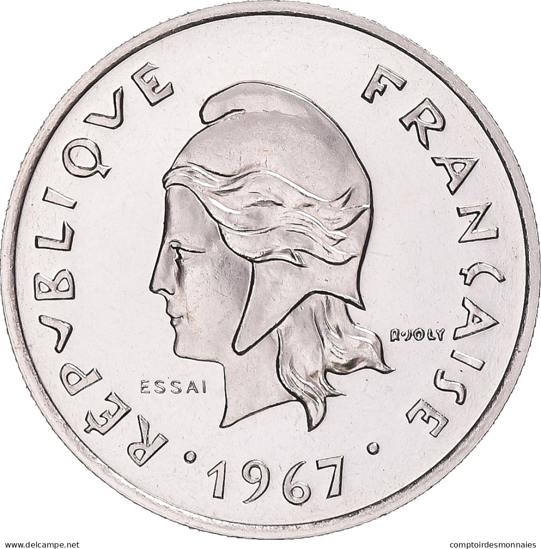 Monnaie, Polynésie Française, 10 Francs, 1967, Paris, ESSAI, FDC, Nickel - Frans-Polynesië