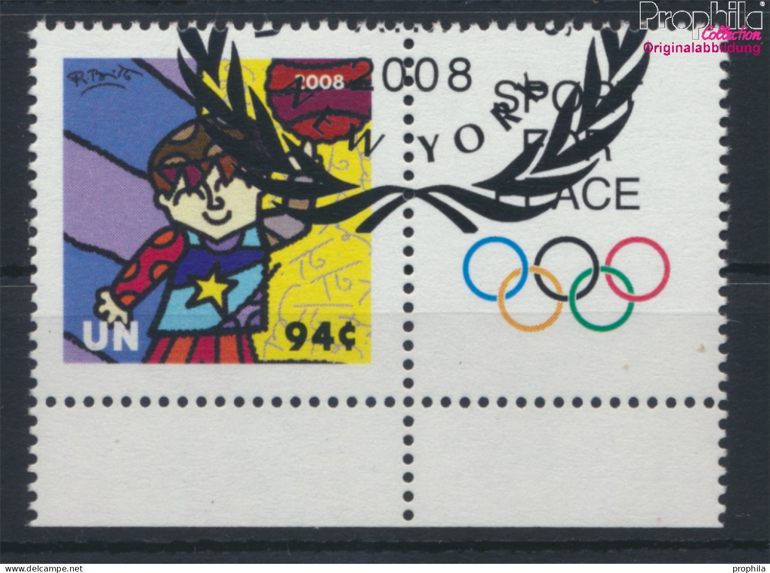 UNO - New York 1102Zf Mit Zierfeld (kompl.Ausg.) Gestempelt 2008 Olympische Sommerspiele (10063443 - Used Stamps