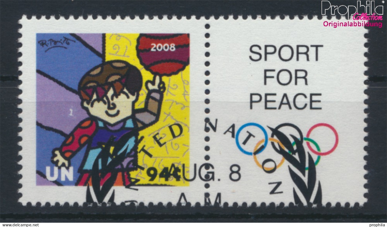 UNO - New York 1102Zf Mit Zierfeld (kompl.Ausg.) Gestempelt 2008 Olympische Sommerspiele (10063446 - Used Stamps