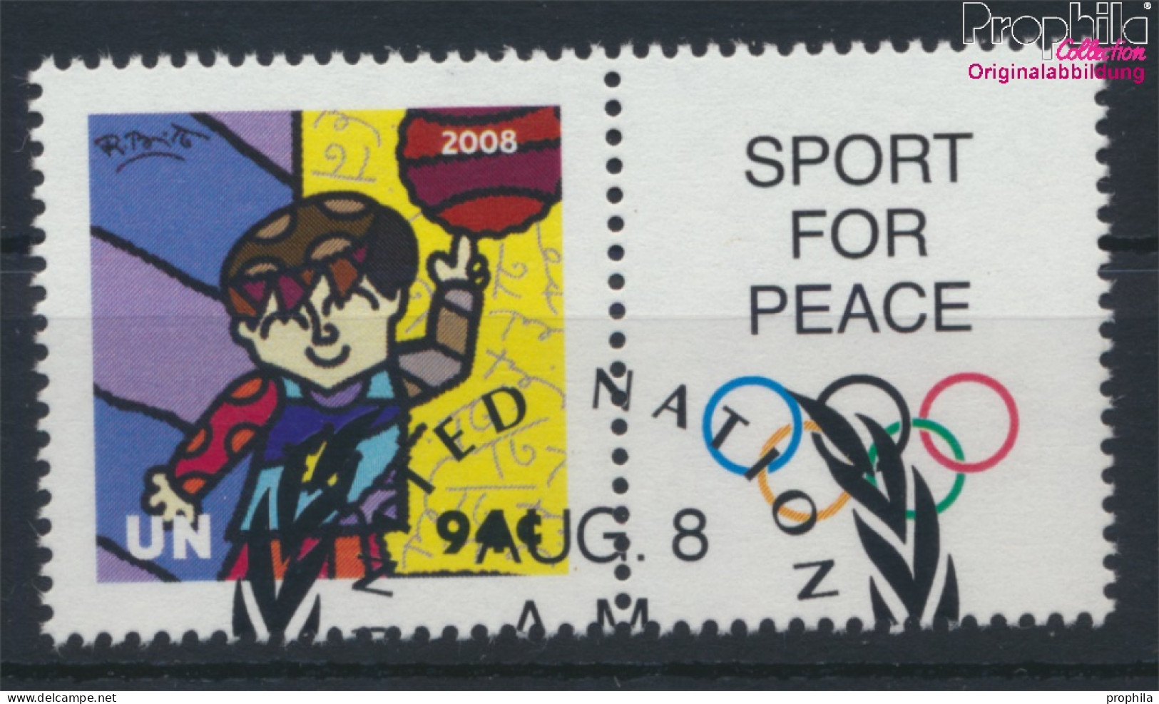 UNO - New York 1102Zf Mit Zierfeld (kompl.Ausg.) Gestempelt 2008 Olympische Sommerspiele (10063448 - Used Stamps