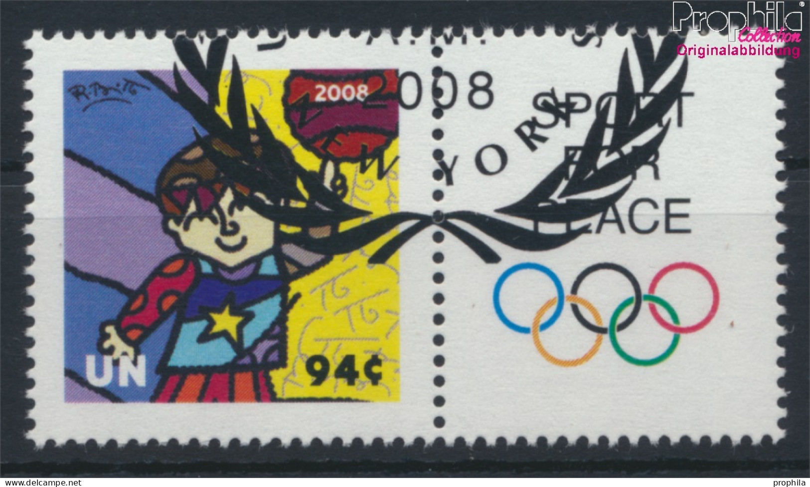 UNO - New York 1102Zf Mit Zierfeld (kompl.Ausg.) Gestempelt 2008 Olympische Sommerspiele (10063449 - Used Stamps