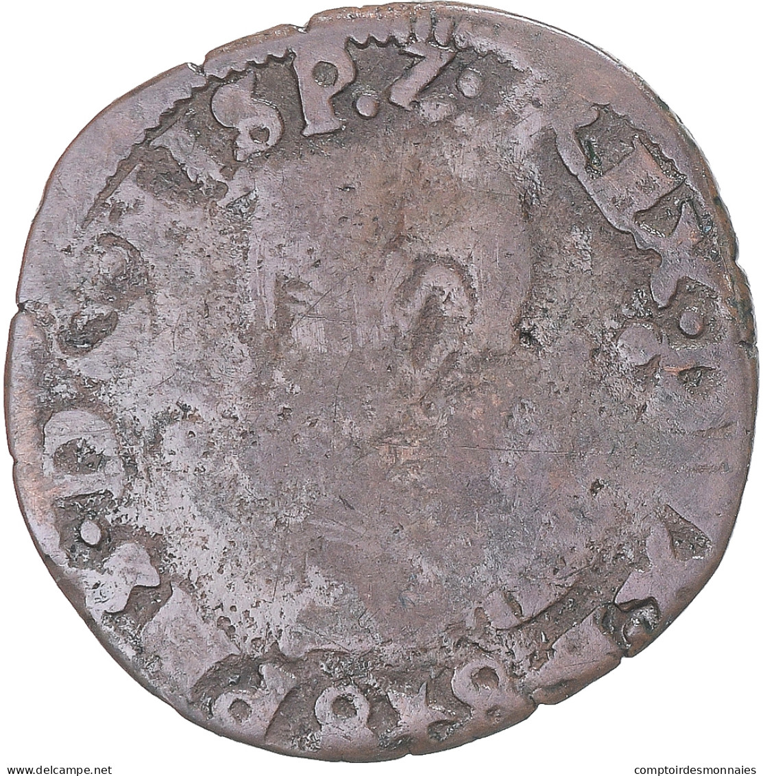 Monnaie, Pays-Bas Espagnols, Philippe II, Gigot, 1588, Maastricht, TB, Cuivre - …-1795 : Vereinigte Provinzen