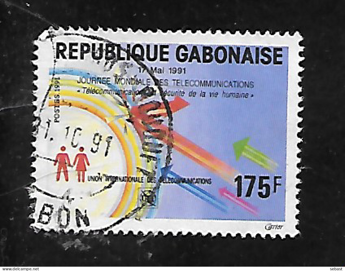 TIMBRE OBLITERE DU GABON DE 1991 N° MICHEL  1084 - Gabon (1960-...)