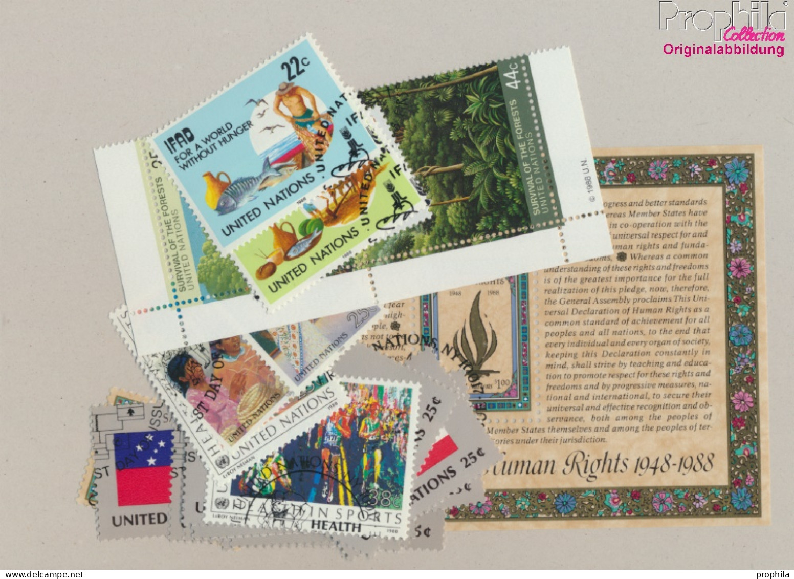 UNO - New York 544-569,Block10 (kompl.Ausg.) Jahrgang 1988 Komplett Gestempelt 1988 Menschenrechte, Wald, Spor (10050721 - Used Stamps