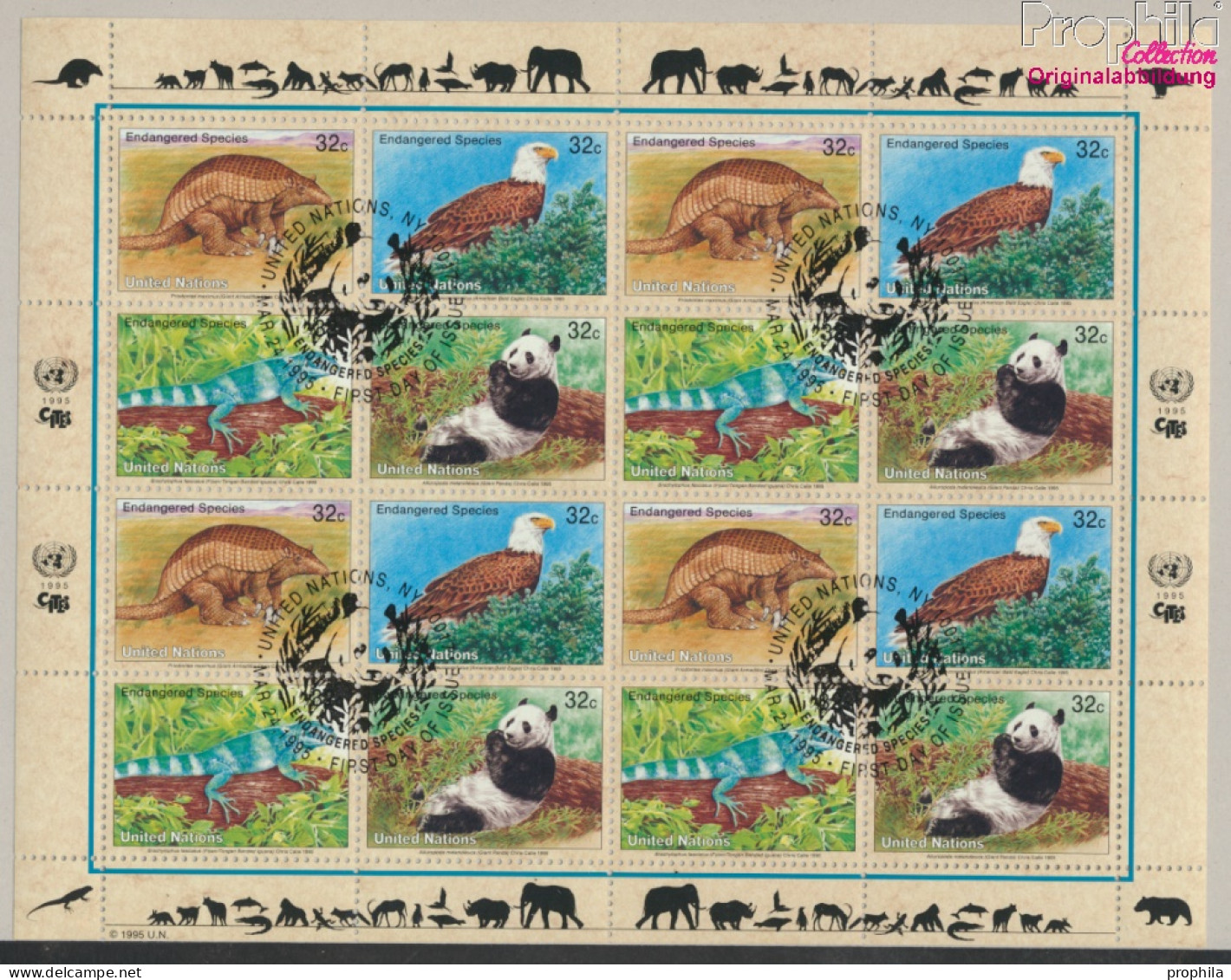 UNO - New York 681-684Klb Kleinbogen (kompl.Ausg.) Gestempelt 1995 Gefährdete Tiere (10050711 - Used Stamps