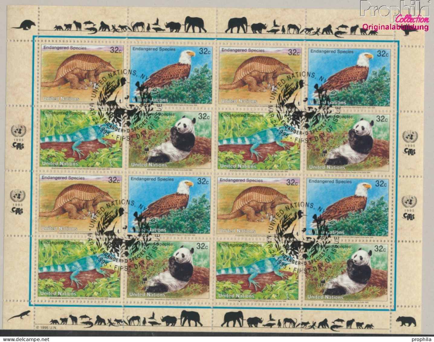 UNO - New York 681-684Klb Kleinbogen (kompl.Ausg.) Gestempelt 1995 Gefährdete Tiere (10050712 - Used Stamps