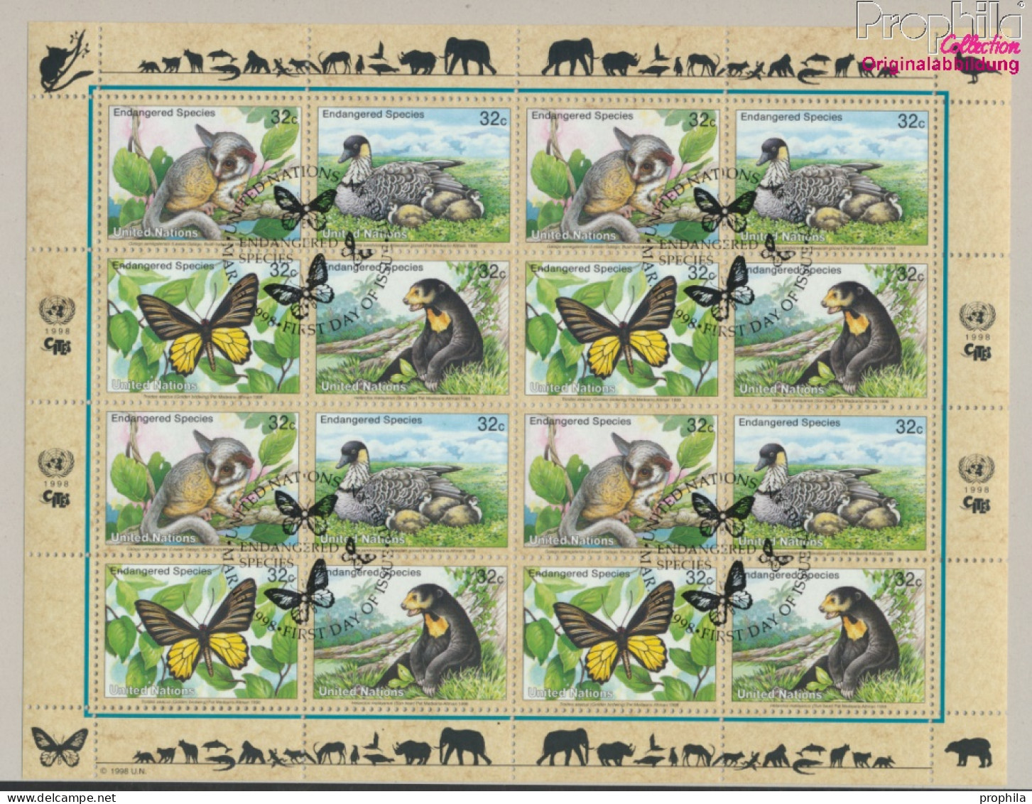 UNO - New York 767-770Klb Kleinbogen (kompl.Ausg.) Gestempelt 1998 Gefährdete Tiere (10050696 - Used Stamps