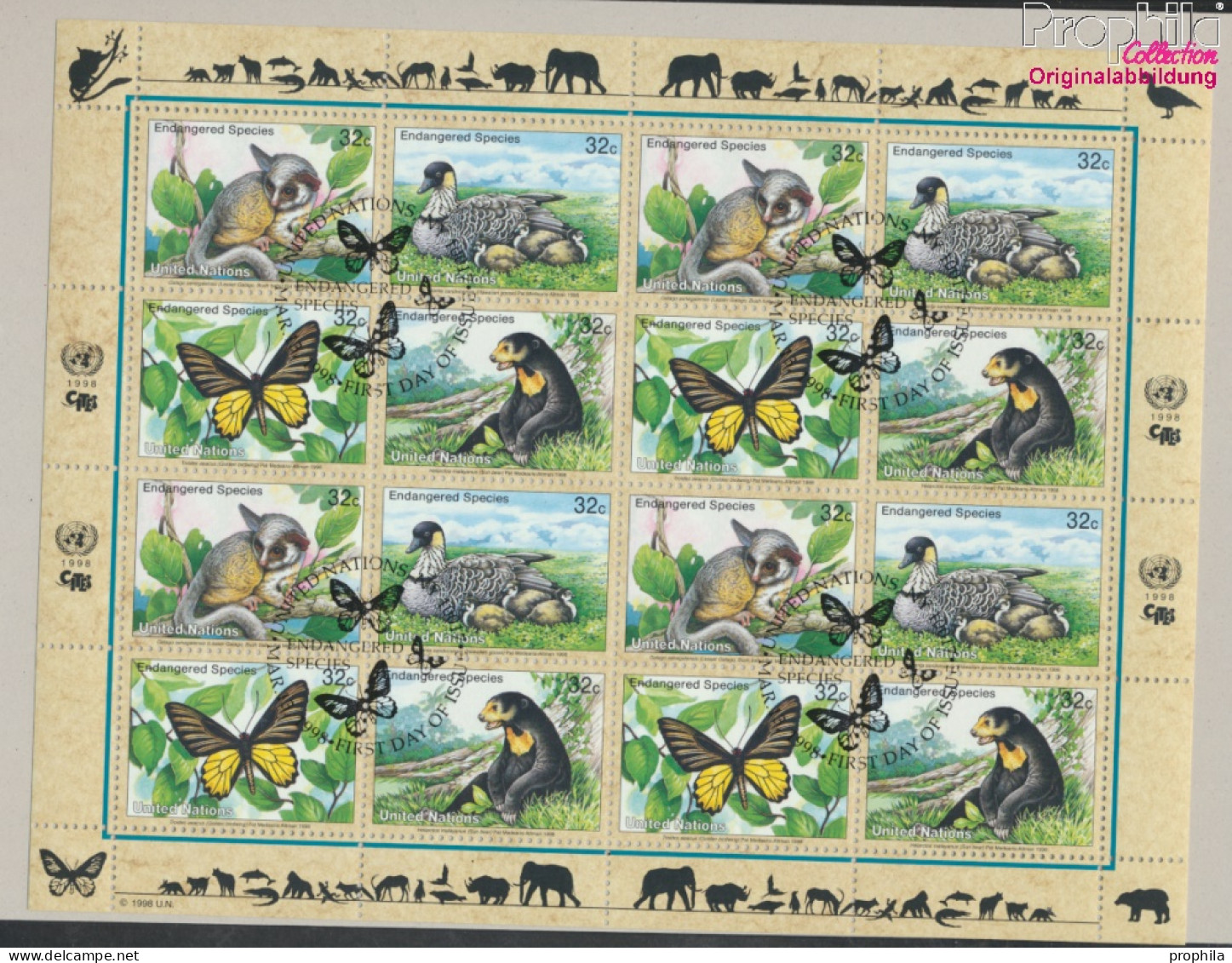 UNO - New York 767-770Klb Kleinbogen (kompl.Ausg.) Gestempelt 1998 Gefährdete Tiere (10050698 - Used Stamps