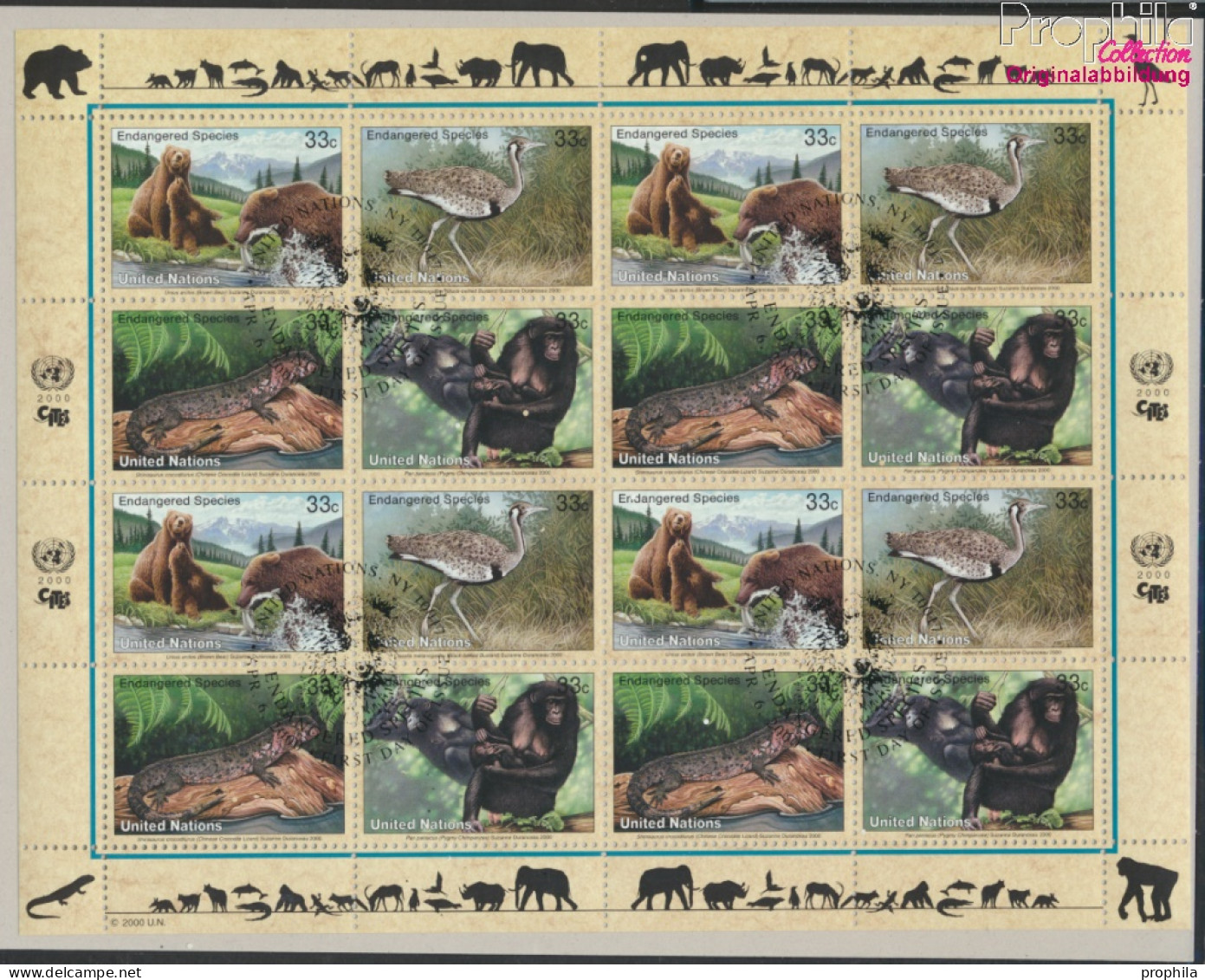 UNO - New York 831-834Klb Kleinbogen (kompl.Ausg.) Gestempelt 2000 Gefährdete Tiere (10050689 - Used Stamps