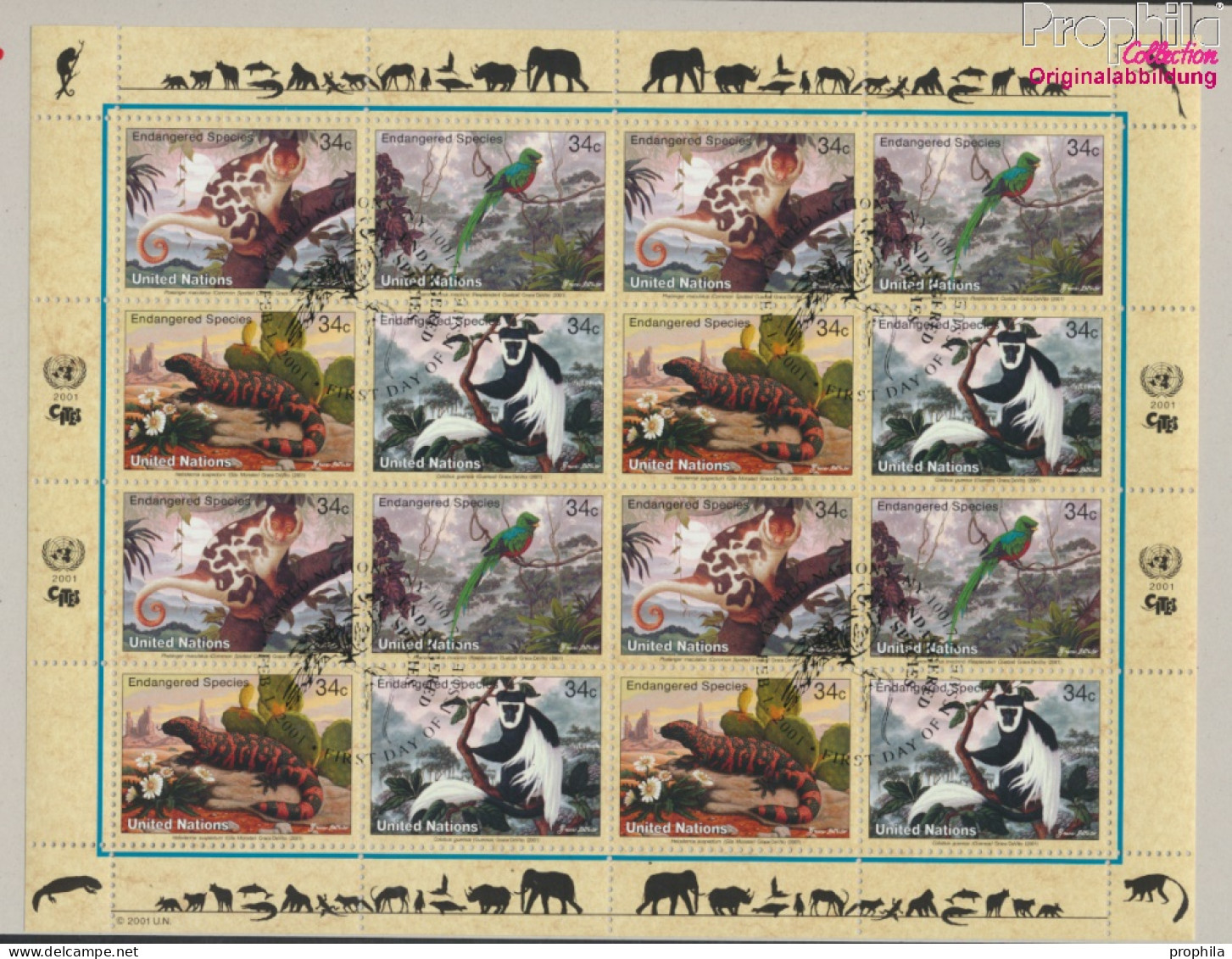 UNO - New York 856-859Klb Kleinbogen (kompl.Ausg.) Gestempelt 2001 Gefährdete Arten: Fauna (10050685 - Used Stamps