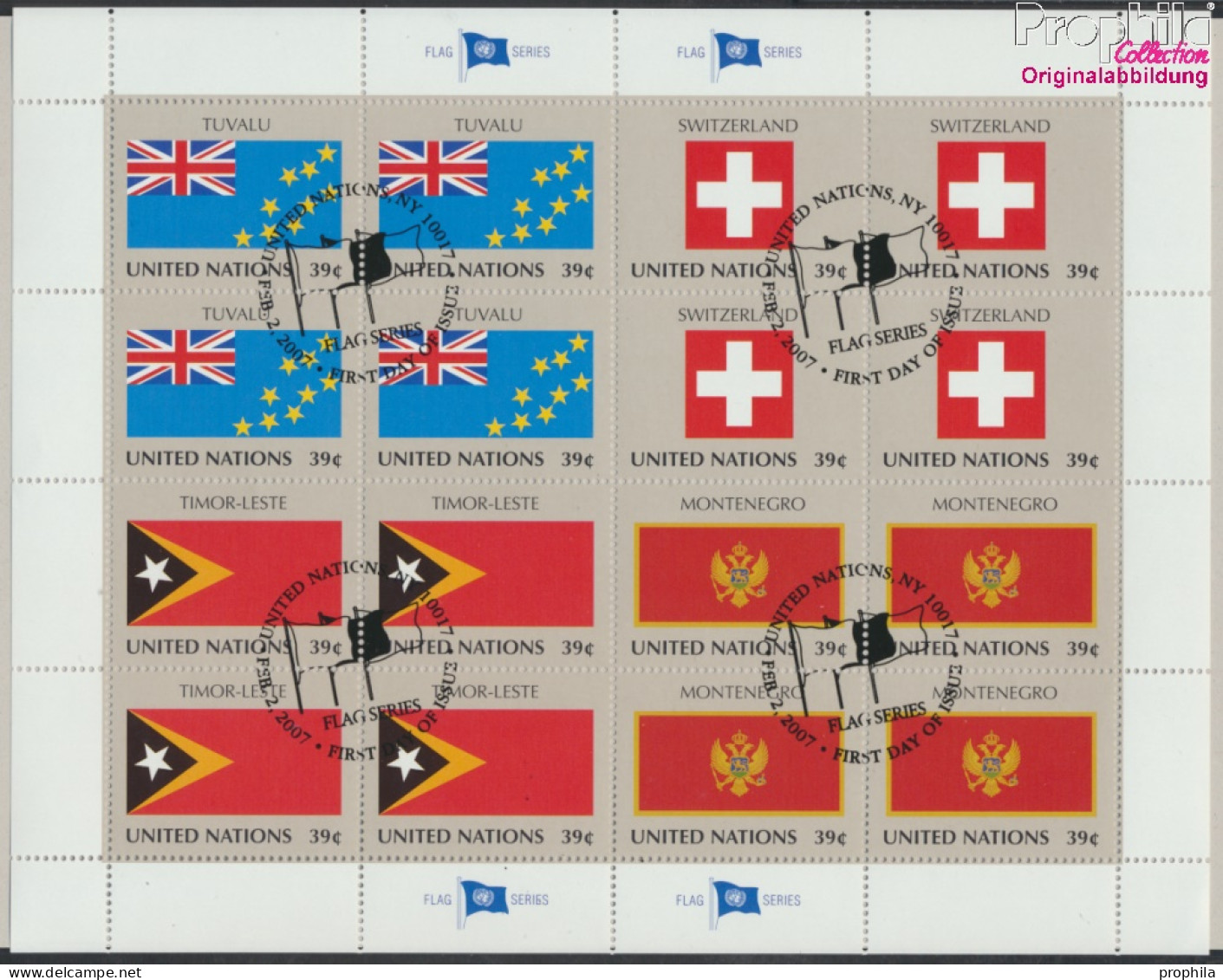 UNO - New York 1041-1044Klb Kleinbogen (kompl.Ausg.) Gestempelt 2007 Flaggen (10050679 - Used Stamps