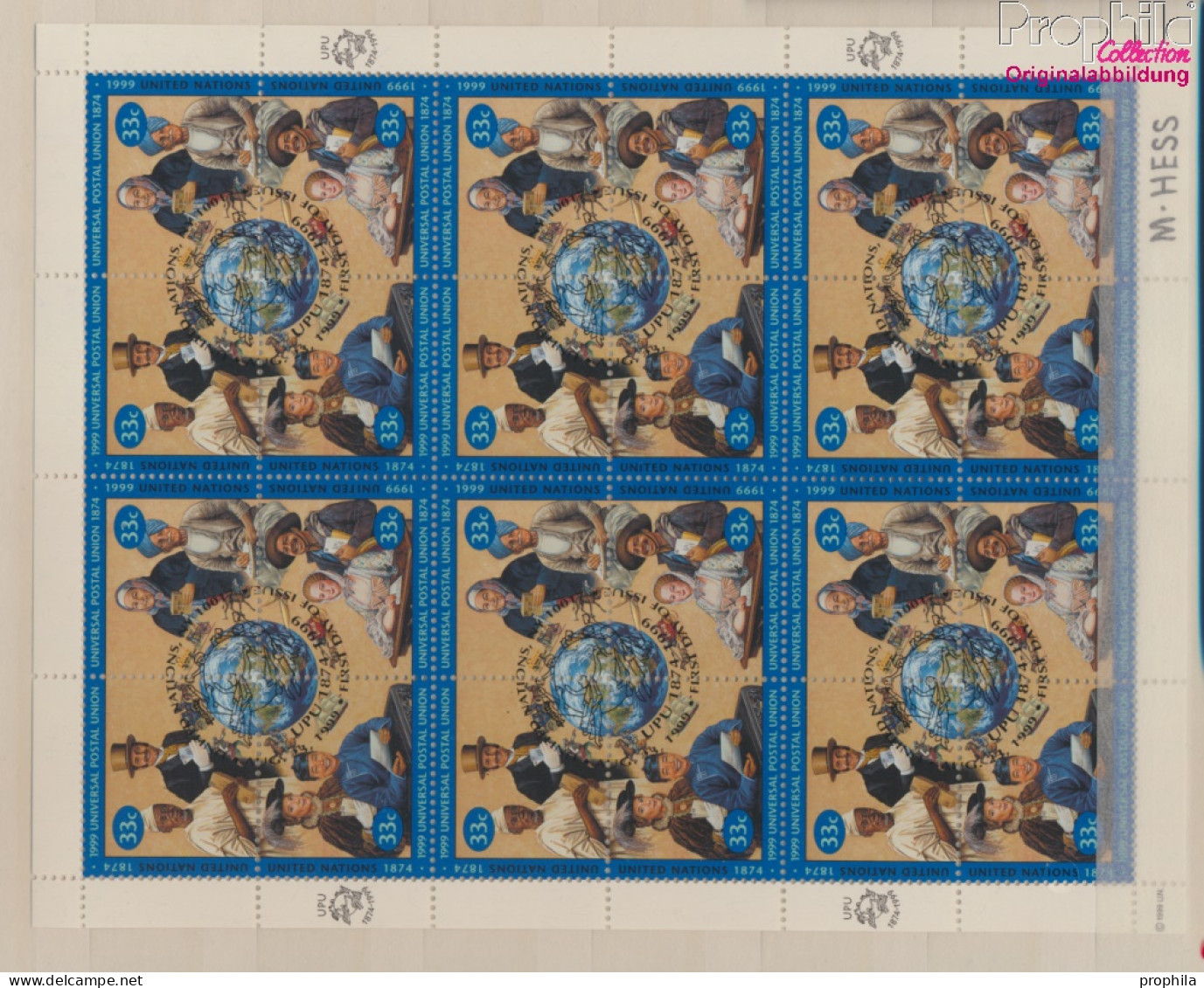 UNO - New York 822-825Klb Kleinbogen (kompl.Ausg.) Gestempelt 1999 125 Jahre UPU (10050821 - Used Stamps